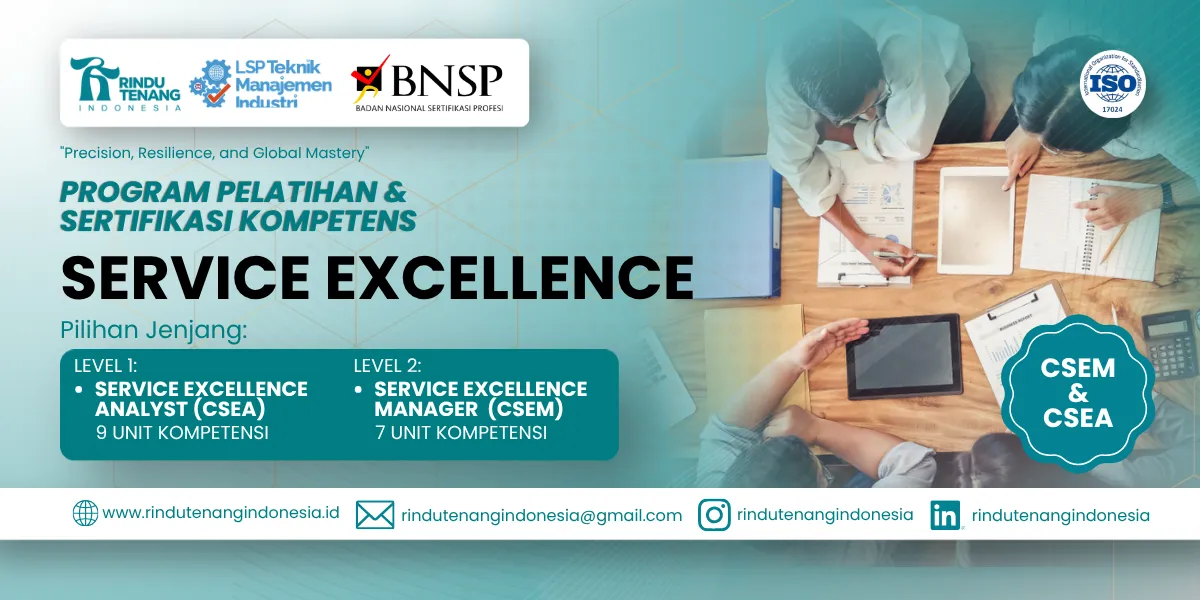Pelatihan & Sertifikasi Kompetensi Service Excellence Manager & Analyst