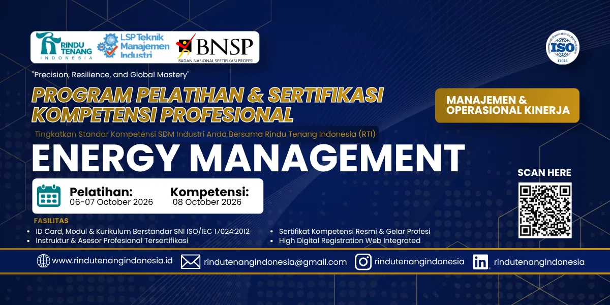 Pelatihan & Sertifikasi Kompetensi Manajer Energi / Energy Manager